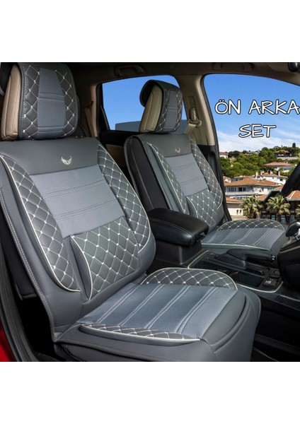 Fiat Egea Stw Lüx Deri Oto Koltuk Kılıfı Ön Arka Takım (Mars) Füme