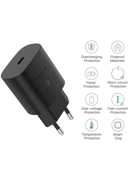 Samsung Galaxy Note 10 Uyumlu 22.5W Type-C to Type-C Hızlı Şarj Cihazı / Şarj Aleti Adaptör - İthalatçı Garantili