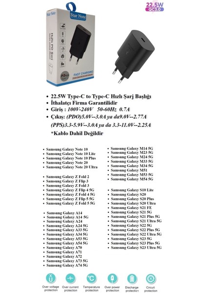 Samsung Galaxy Note 10 Uyumlu 22.5W Type-C to Type-C Hızlı Şarj Cihazı / Şarj Aleti Adaptör - İthalatçı Garantili fiyatları