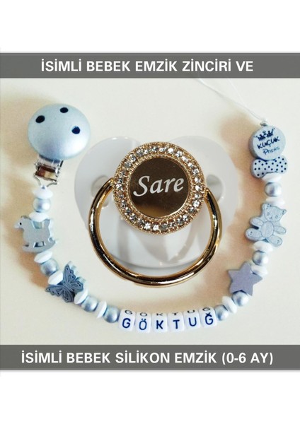 İsimli Bebek Emzik Zinciri ve Bebek Silikon Emzik