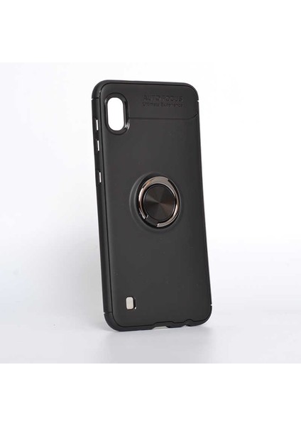 Samsung Galaxy A10 Kılıf Ravel Yüzüklü Standlı Silikon Kapak-Ankacep