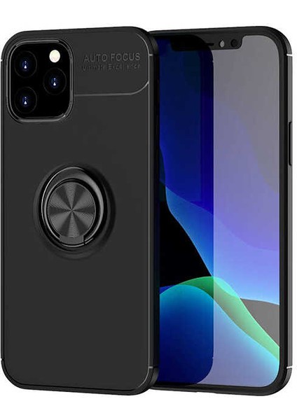 Apple iPhone 12 Pro Kılıf Ravel Yüzüklü Silikon Kapak + Kablo Koruyucu-Ankacep