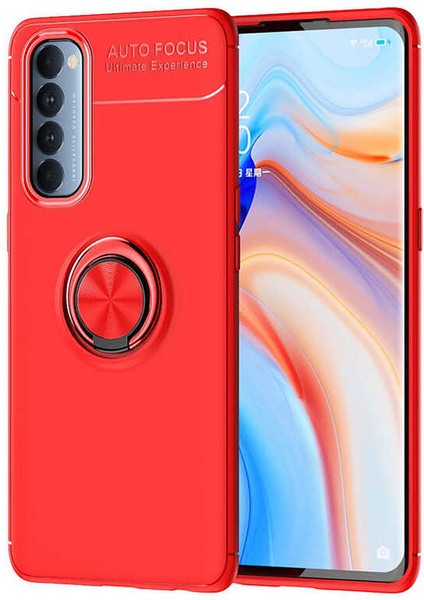 Oppo Reno 4 Pro 4g Kılıf Ravel Yüzüklü Standlı Silikon Kapak-Ankacep