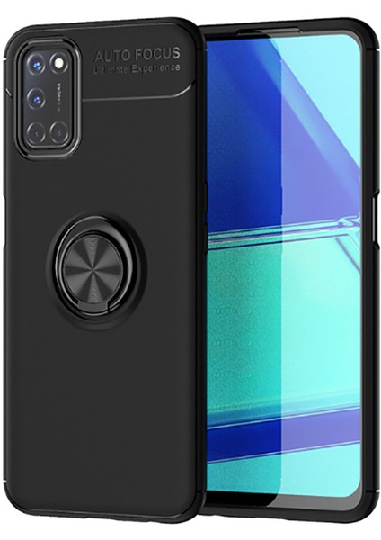 Oppo Reno A72 Kılıf Ravel Yüzüklü Standlı Silikon Kapak-Ankacep