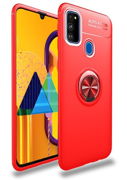 Samsung Galaxy M21 Kılıf Ravel Yüzüklü Standlı Silikon Kapak-Ankacep