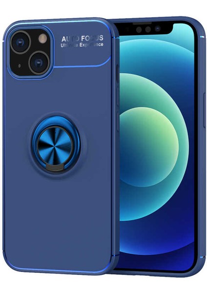 Apple iPhone 14 Plus Kılıf Ravel Yüzüklü Silikon Kapak + Kablo Koruyucu-Ankacep