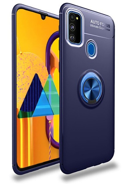 Samsung Galaxy M21 Kılıf Ravel Yüzüklü Standlı Silikon Kapak-Ankacep