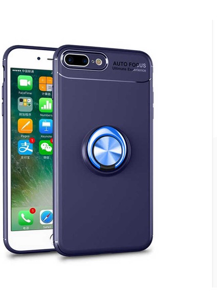 Apple iPhone 7 Plus Kılıf Ravel Yüzüklü Silikon Kapak + Kablo Koruyucu-Ankacep