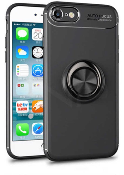 Apple iPhone Se 2020 Kılıf Ravel Yüzüklü Silikon Kapak + Kablo Koruyucu-Ankacep