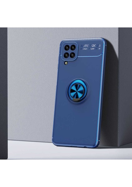 Samsung Galaxy M12 Kılıf Ravel Yüzüklü Standlı Silikon Kapak-Ankacep