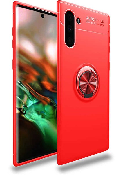 Samsung Galaxy Note 10 Kılıf Ravel Yüzüklü Standlı Silikon Kapak-Ankacep