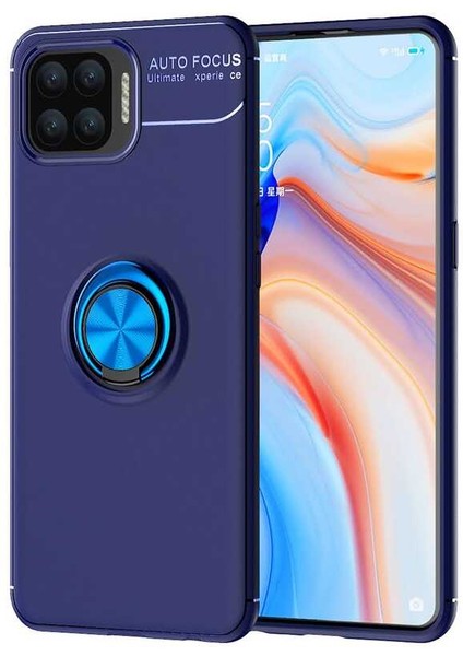 Oppo Reno A73 Kılıf Ravel Yüzüklü Standlı Silikon Kapak-Ankacep