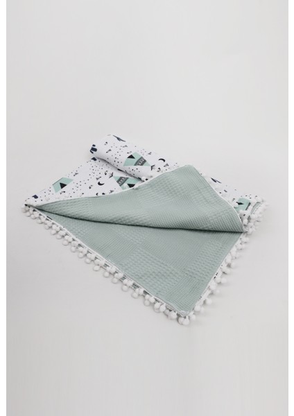 Müslin Pike Battaniye 100% Pamuk 110X100 Ölçülerinde Bebek Battaniyesi