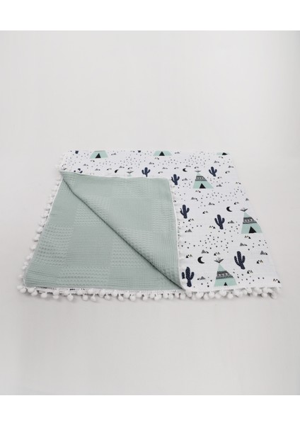Müslin Pike Battaniye 100% Pamuk 110X100 Ölçülerinde Bebek Battaniyesi