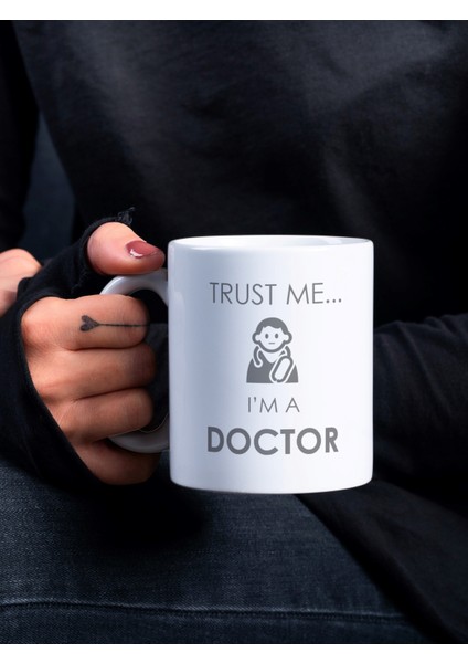 Doktor Temalı Yazılı Özel Tasarım Baskılı Kupa Bardak Hediye Çay-Kahve Bardağı