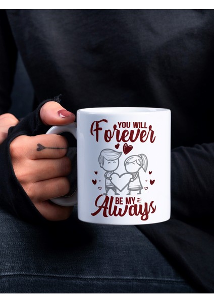 Sevgiliye Hediye Romantik Özel Tasarım Baskılı Kupa Bardak Kahve Bardağı-Sevgililer Günü Hediyesi