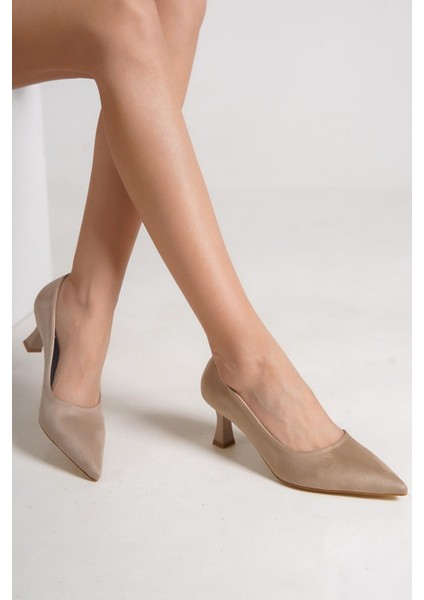 Kandy Ten Süet Stiletto Kadeh Topuklu Ayakkabı10