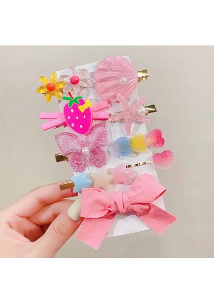 9 Lu Pens Çıt Çıt Toka Seti - Pembe
