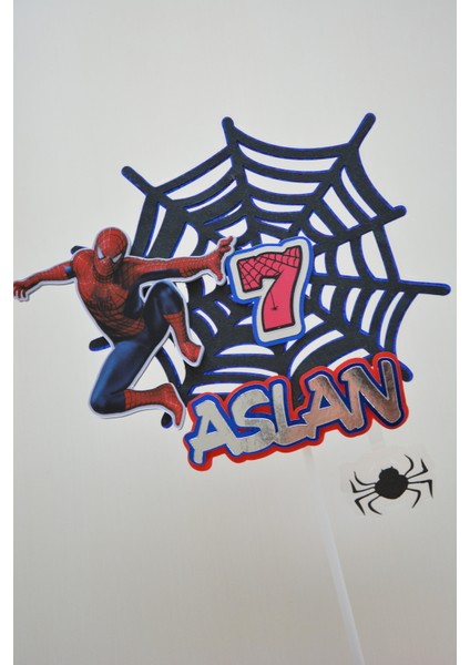 Örümcek Adam Temalı Erkek Çocuk Doğum Günü İsme Özel 3D Pasta Süsü (19x20 cm) fiyatları