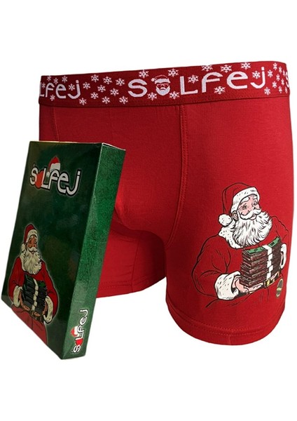 Solfej Yıl Başı Baskılı Boxer 1001 Y.b Kırmızı