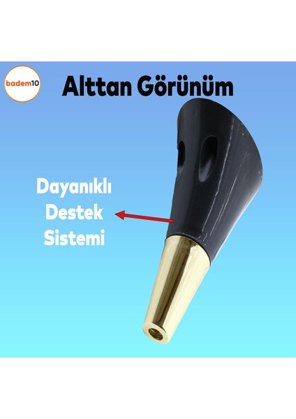 Clara Mobilya Kanepe Sehpa Tv Ünitesi Baza Koltuk Ayağı Siyah Gold Renk 12 cm Ayakları