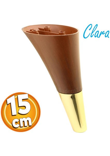 Clara Mobilya Kanepe Sehpa Tv Ünitesi Baza Koltuk Ayağı Kahverengi Gold Renk 15 cm Ayakları