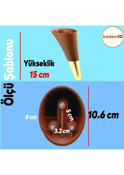 Clara Mobilya Kanepe Sehpa Tv Ünitesi Baza Koltuk Ayağı Kahverengi Gold Renk 15 cm Ayakları fırsatları