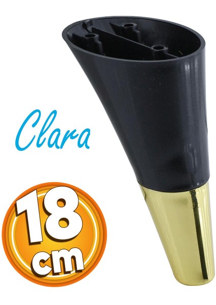 Clara Mobilya Kanepe Sehpa Tv Ünitesi Baza Koltuk Ayağı Siyah Gold Renk 18 Cm Ayakları
