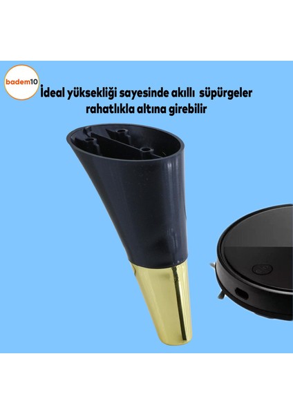 Clara Mobilya Kanepe Sehpa Tv Ünitesi Baza Koltuk Ayağı Siyah Gold Renk 18 Cm Ayakları