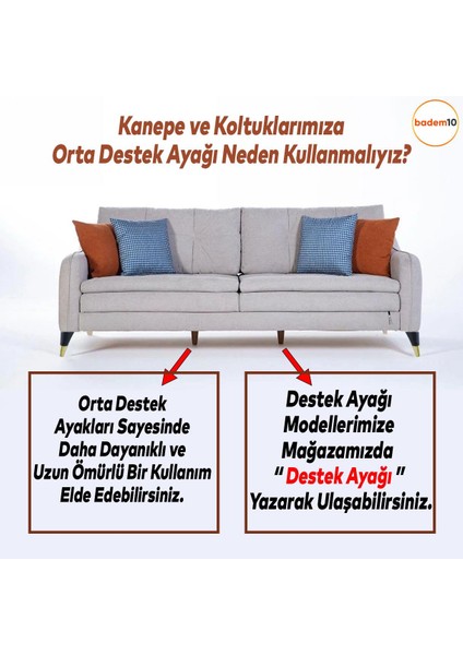 Clara Mobilya Kanepe Sehpa Tv Ünitesi Baza Koltuk Ayağı Siyah Gold Renk 18 Cm Ayakları