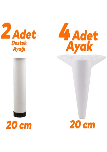 Aspen 6'lı Set Mobilya Tv Ünitesi Çekyat Koltuk Kanepe Baza Destek Ayağı Ayakları 20 Cm Ayak Beyaz fiyatları