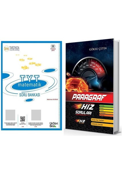 Üç Dört Beş TYT Matematik ile Paragraf Hız Soruları 2 Kitap Set