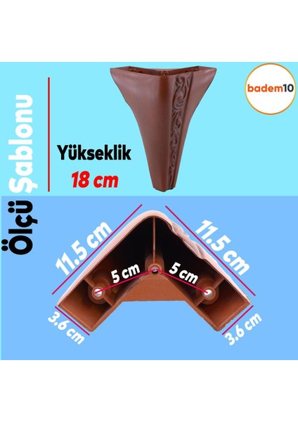 Seher 1 Çift Avangart Mobilya Kanepe Sehpa Tv Ünitesi Konsol Koltuk Ayağı 18 cm Kahverengi Ayakları fırsatları
