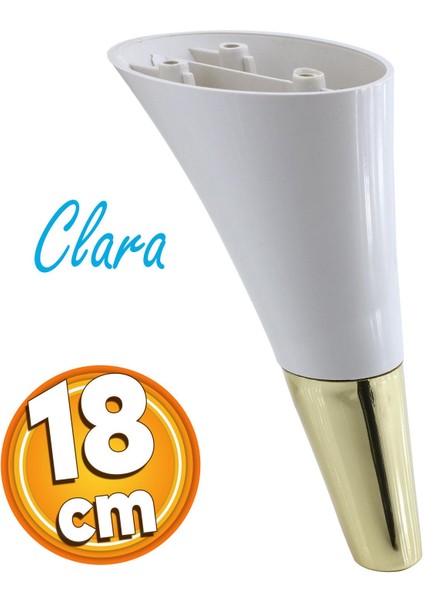 Clara Mobilya Kanepe Sehpa Tv Ünitesi Baza Koltuk Ayağı Krem Gold Renk 18 Cm Ayakları