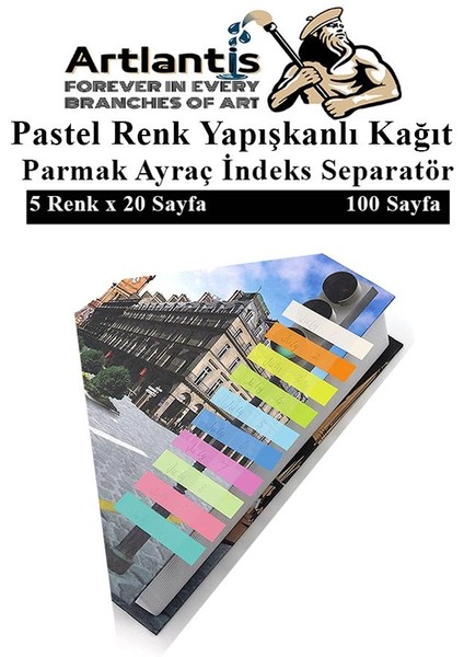 Kendinden Yapışkanlı Ayraç Postit 5 Renkli 1 Adet Yapışkanlı Not Kağıdı Transparan Parmak Ayraç Indeks Seperatör 5'li Mini