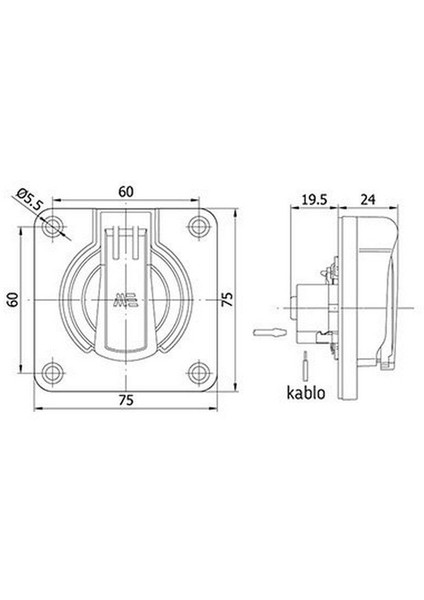 40402005 1 x 16A. Makine Prizi Yan Girişli Gri fiyatları