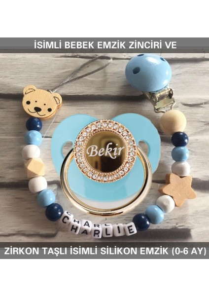 İsimli Bebek Emzik Zinciri ve İsimli Bebek Silikon Emzik (0-6 Ay