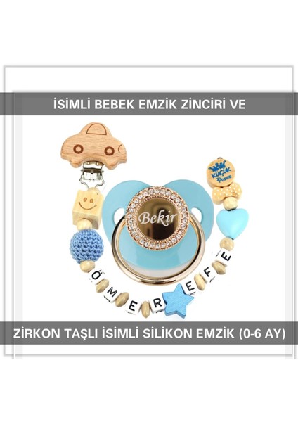 İsimli Bebek Emzik Zinciri ve İsimli Bebek Silikon Emzik (0-6 Ay