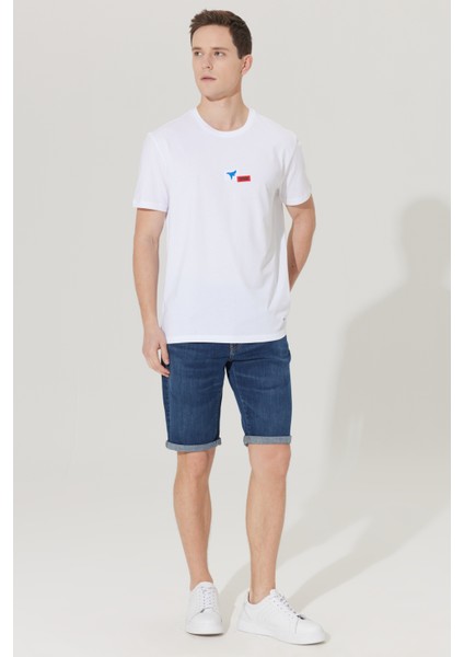 Slim Fit Dar Kesim Pamuklu Esnek Denim Şort