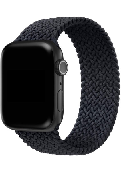 Apple Watch Ultra 49 mm M Size Solo Loop Örgü Tekstil Kordon - Siyah