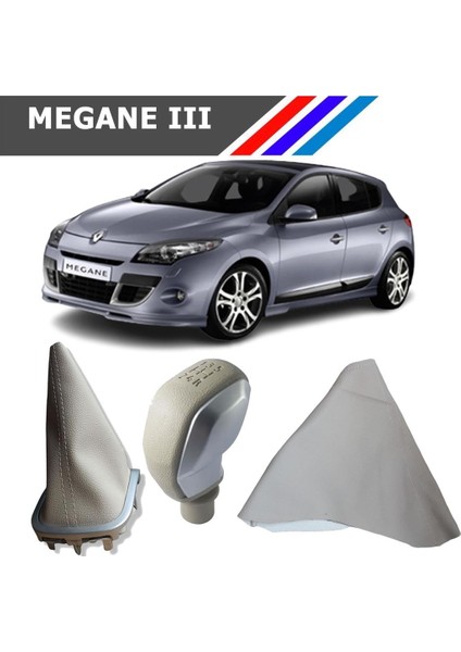Renault Megane 3 Vites Körüğü El Fren Körüğü Spor Vites Topuzu Üçlü Set Bej Renk