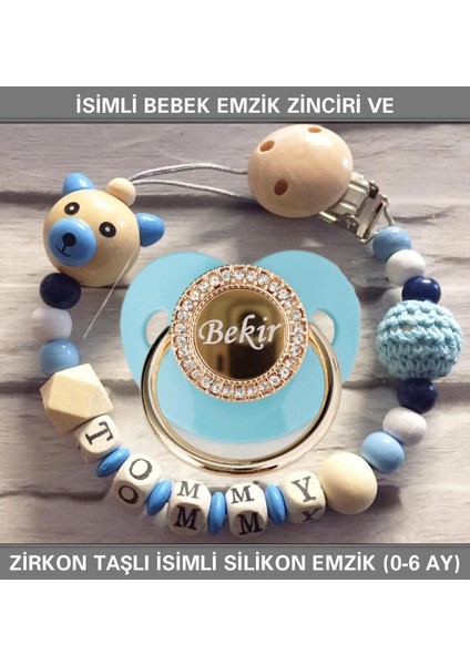 İsimli Bebek Emzik Zinciri ve İsimli Bebek Silikon Emzik (0-6 Ay