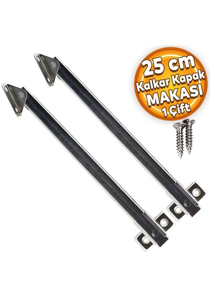 Kalkar Kapak Makası Dolap Çekmece Metal 25 cm Sessiz Açma Kapama Amortisör Piston (1 Çift)