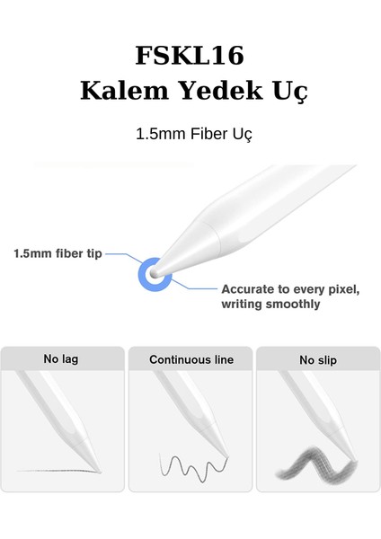 FSKL16 Stylus Yedek Uç Palm Rejection Eğimle Çizgi Kalınlığı Değişen Yedek Kalem Ucu Pen Spare Tip