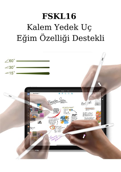 FSKL16 Stylus Yedek Uç Palm Rejection Eğimle Çizgi Kalınlığı Değişen Yedek Kalem Ucu Pen Spare Tip