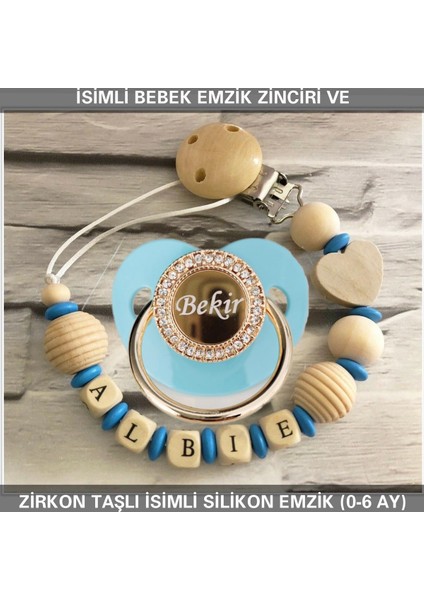 İsimli Bebek Emzik Zinciri ve İsimli Bebek Silikon Emzik (0-6 Ay