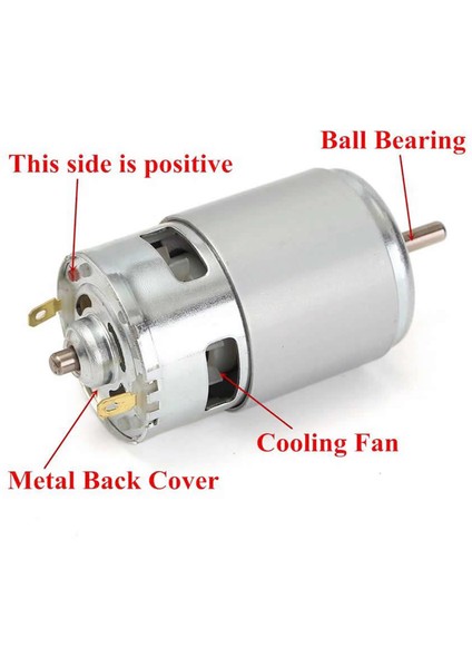 RS775 Dc Motor 12V 15000RPM Yüksek Hız Tork Çift Bilyalı Rulman Matkap Torna Cnc Router Motor