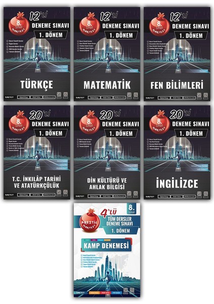 8. Sınıf LGS 1. Dönem Tüm Dersler Deneme + Tüm Dersler Kamp Denemesi Seti 7 Kitap