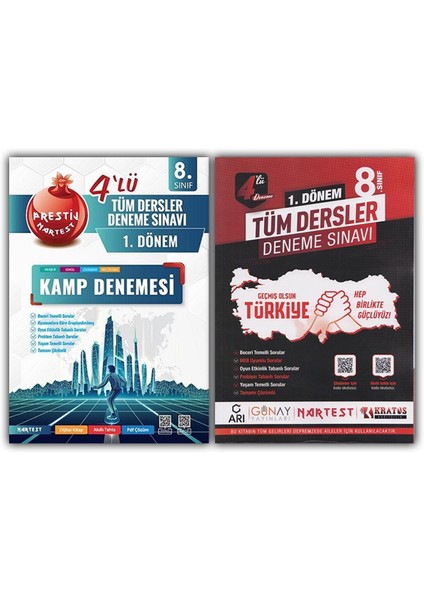 8. Sınıf LGS 1. Dönem Tüm Dersler + Tüm Dersler Tekyürek 4'lü Deneme