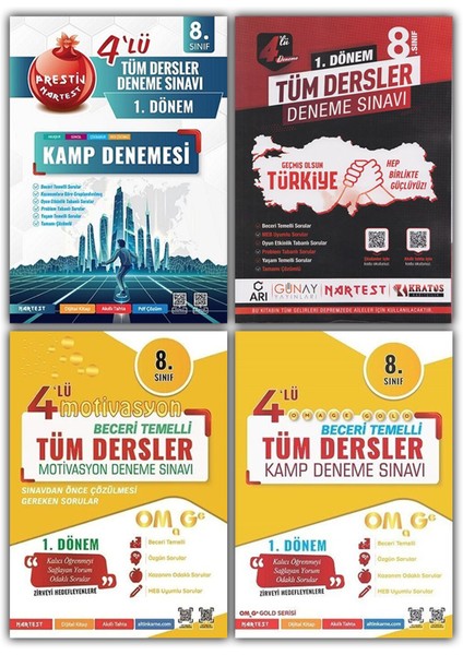 8. Sınıf LGS 1. Dönem Tüm Dersler Deneme Seti